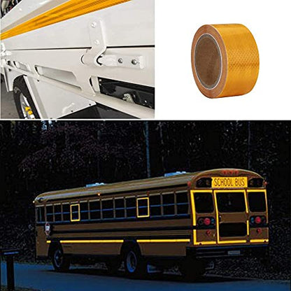 Reflective Tape, Waterproof Self Adhesive Dot Safety Reflector - color: Yellow, size: 4 Inch x 65 Feet
