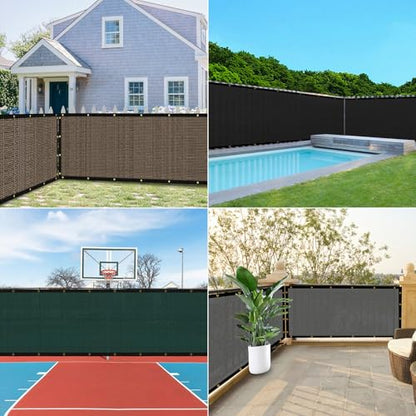 Amagenix Privacy Fence Screen 6'x8'Customized Black Heavy Duty Fencing Mesh Shade Net Cover with Brass Grommet for Chain Link, Patio Privacy Wall Slats Outdoor Garden Yard Pool Deck