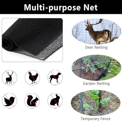 POYEE Deer Fence Netting 7x100ft Plastic Mesh Netting for Garden Protection - color: Black, size: 7x100ft