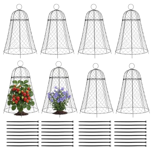 8 Pack Garden Cloches for Plants - Outdoor Chicken Wire Cloche for Garden - size: 8Pcs