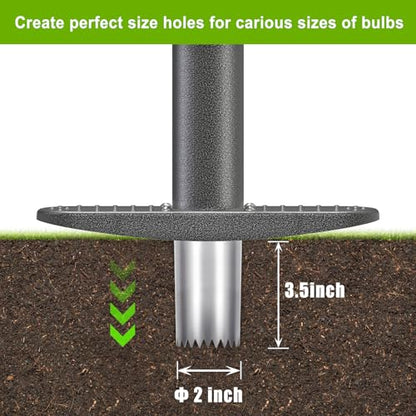 Dolibest Sod Plugger, Bulb Planter Tool with Soft Rubber Grip, Grass Plugger Tool with Stainless Steel Sharp Serrations, Sod Plugger Turf Cutter for Lawn Planting Bulbs and Grass Repair - color: Black D- 3.5'' depth