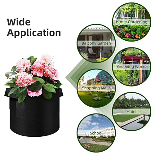 75 Pack 7 Gallon Plant Grow Bags Bulk, Thickened Nonwoven Fabric Pots with Handles, Black Vegetable Planter Bags Containers, Cloth Planters for Garden Vegetable/Flower/Plant/Fruits Outdoor - size: 7 Gallon