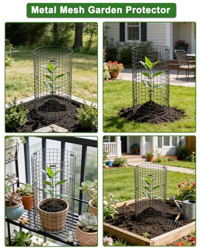 Plant Cages for Outdoor Plants - Metal Wire Mesh Plant Protector Cage/Guard