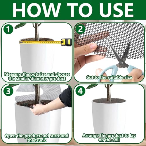 Adnee 6 Pcs Plant Pot Grids, 12" Cuttable Round Planter Pots Soil Guard - color: 6 Pcs 11.8" Round