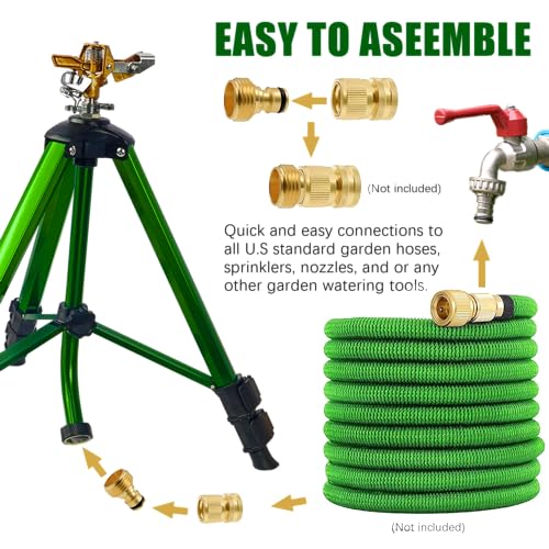 LIULO TOOL Impact Sprinkler on Tripod Base, 2 Pack Tripod Sprinklers with Head, 360 Degree Large Area Irrigation with Extension Legs Flip Locks, Heavy Duty 3/4" Connector for Lawn Yard Garden - size: 2 Pack