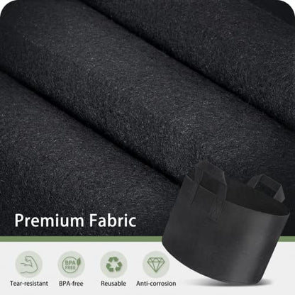 GreatBuddy Grow Bags 10 Gallon 6-Pack, Heavy Duty Fabric Grow Bags with Handles for Vegetables, Herbs, and Tomatoes, Fabric Pots & Planting Bags for Outdoor Home Gardening - size: 10 Gal