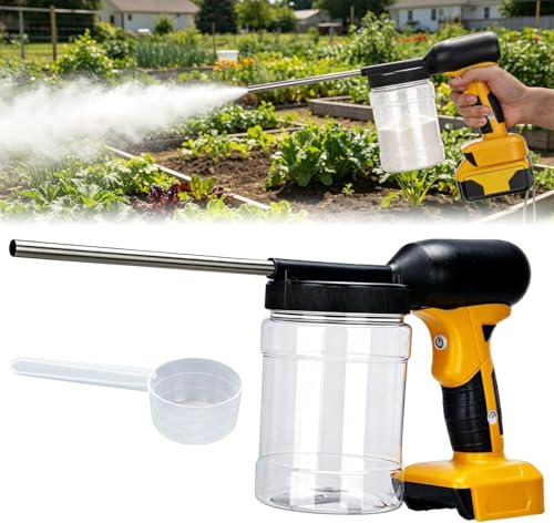 Electric Powder Duster for Diatomaceous Earth Compatible with 20V Dewalt Battery (Battery Not Included), 4-Speed Adjustable Cordless Powder Sprayer, 1L Large Capacity Dust Applicator