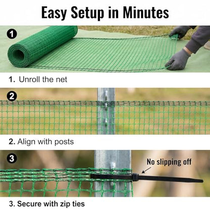 Plastic Garden Fence 4x30 FT, 0.4" Mesh Deer Fence Roll - size: 4' x 30'