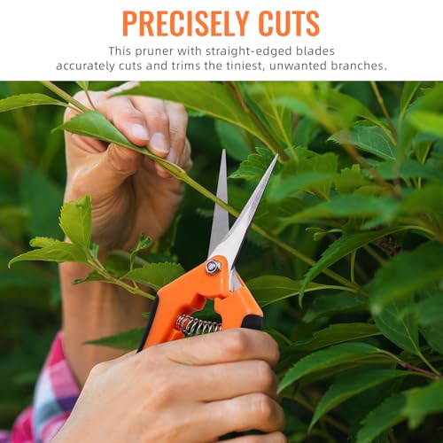 4 Pack Pruning Shears 6.5 Inch Stainless Steel Garden Scissors - color: Orange