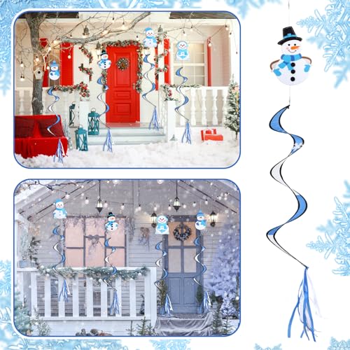 Beeveer 4 Pcs 51" Snowman Wind Socks Winter Outdoor Nylon Windsock - style: Sonwman