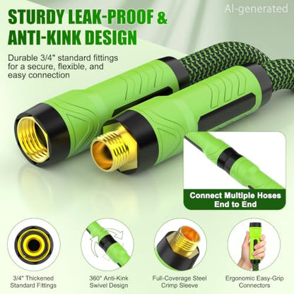 NON-EXPANDABLE Garden Hose 25 FT x5/8'' with 10-Function Sprayer - size: 25ft