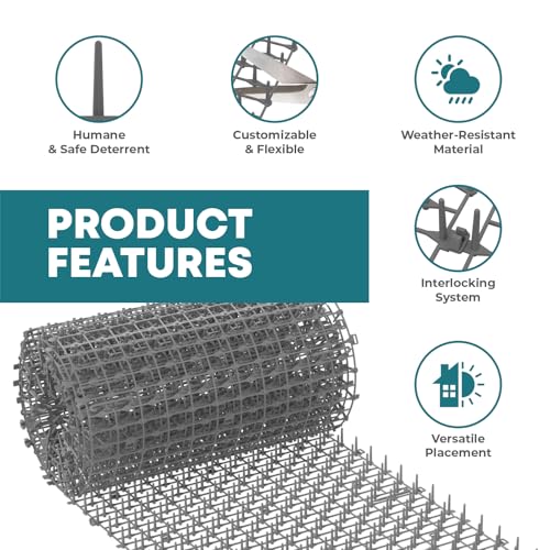 Petfolio 13ft Scat Mat for Cats - Cat Deterrent Mat, 78 inch x 11 inch PP Plastic Spikes is Effective for Cat Repellent Outdoor & Indoor. Pet Deterrent to Keep Cats Out of Yard Permanently - size: 156 x 12 in