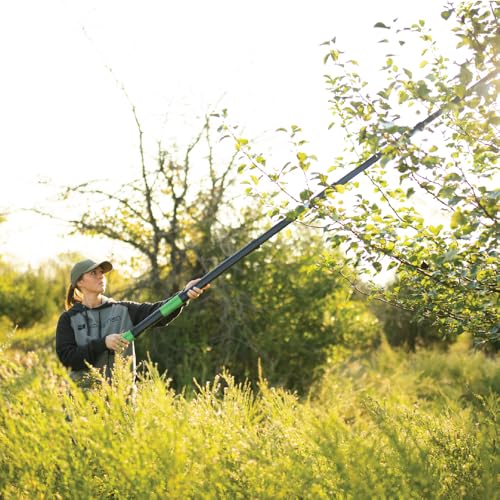 Hooyman Extendable Tree Saw with Compact Design, Detachable Handsaw and Telescoping Pole, No-Slip H-Grip, Impulse Hardened Teeth, and Wrist Lanyard for Tree Trimming, Hunting, Camping, and Outdoors - style: 10ft Extendable Saw