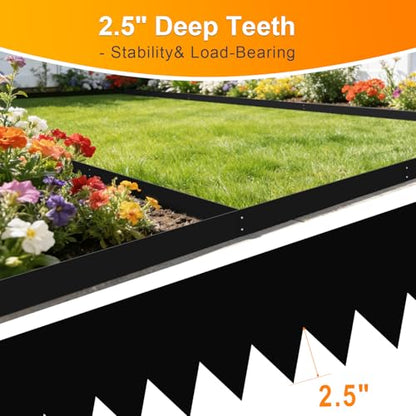 20ft. 40" L × 6" H Metal Landscape Edging, 6 Pack Garden Border - size: 6 Inch