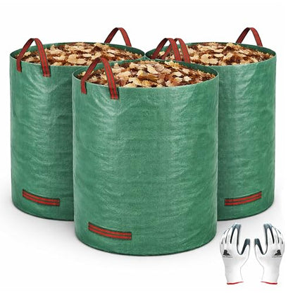 Gardzen 3 Pack 80 Gallon Garden Waste Bags Reusable Heavy Duty - size: 80 Gallon - 3 Pack