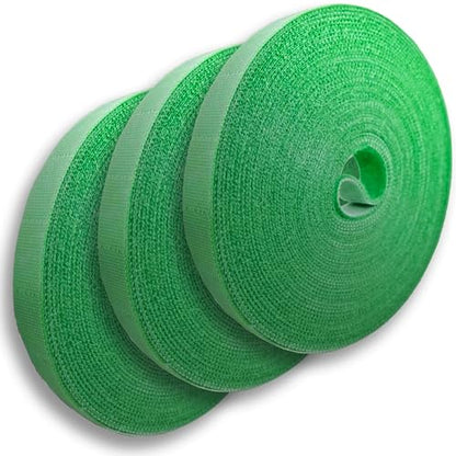 Garden Tie Green Strap Plant Supports Gentle on Plants Pre-Cut Design Tearable Reusable Sturdy Multi-Purpose for Home Garden Balcony Office (32.8ft × 0.6 inch, Green, 3 Packs) - size: 98.4ft