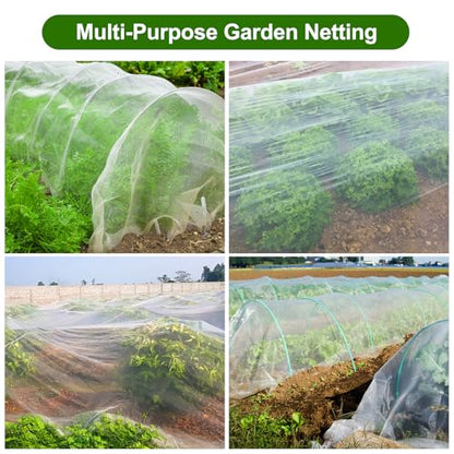 Jevrench 10 x 50 ft Garden Netting Row Cover, Ultra Fine Mesh for Plants - size: 10ft x 50ft