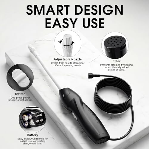 Teexpert Battery Powered Sprayer, Electric Garden Sprayer for Rock Glue, Rock Glue with Adjustable Nozzle, Ready to Use
