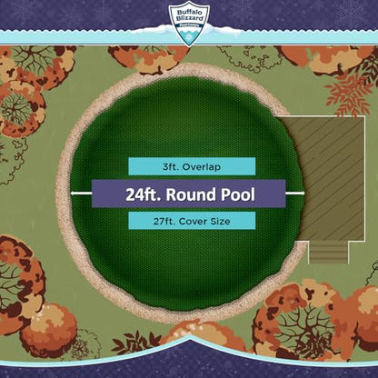 Buffalo Blizzard Leaf Net Cover for 24 ft Round Above Ground Swimming Pools - size: 24' (Round)