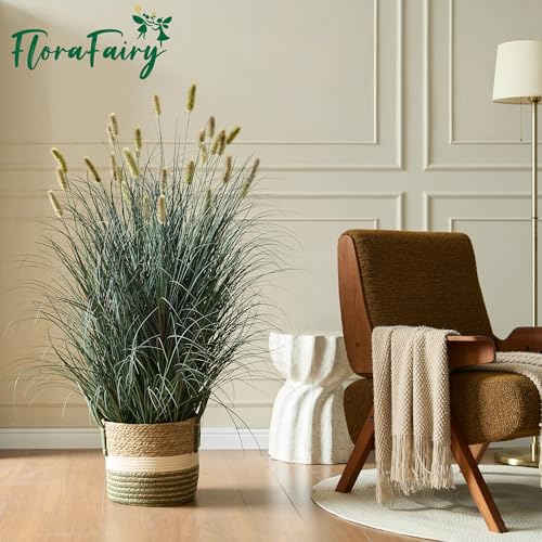 4ft Potted Onion Grass - 1 Pack, Extra Lush Artificial Plant and Greenery - size: 4ft - 1pack