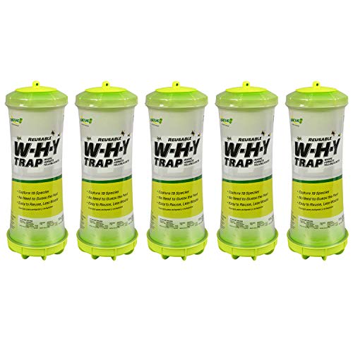 RESCUE! WHY Trap for Wasps, Hornets, & Yellowjackets – Hanging Outdoor Trap - 5 Traps