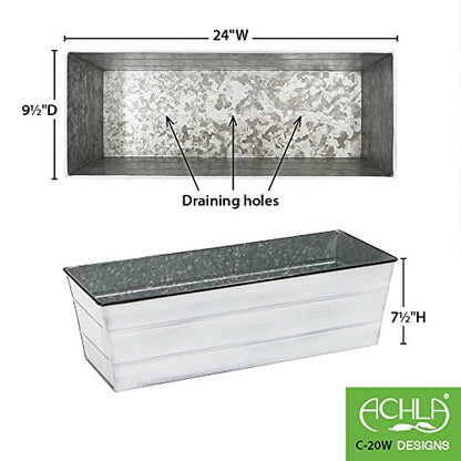 Achla Designs C-20W Window Box, White, Medium - color: White, size: Medium
