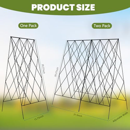 Cucumber Trellis 2 Pack,Foldable A-Frame Garden Trellis - color: Pitch Black, size: 39.4" H