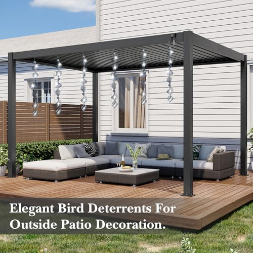 CHONOVO 9 Discs 3 Pcs Bird Deterrents for Outside, Bird Repellent Device - size: 9 Discs 3 Pcs