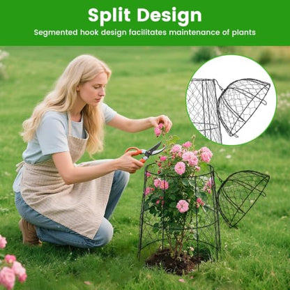 12Pcs garden cloche for plants,20×12.6in large size plant cages for outdoor plants,split design and anti-rust coated chicken wire cloche,sturdy and not easy to deform,plant cages to keep animals out - size: Set of 12 (20 inch high)