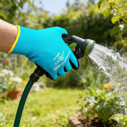 Breathable Nitrile Gardening Gloves 2 Pairs for Women, Anti-Slip Stretchy for Weeding Planting Chores DIY, Blue S/M/L - size: Large (Pack of 2)