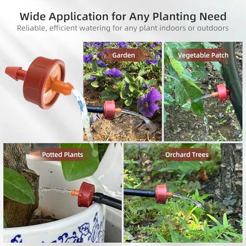 60PCS 3 GPH Pressure Compensating Drip Irrigation Spot Watering Drippers/Emitters, Self-Cleaning Constant Flow Drip Irrigation Emitters Heads Irrigation Drippers Parts for Drip Irrigation System - color: 60PCS, size: 3 GPH