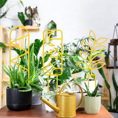4 Pcs Plant Trellis Indoor Gold Small Trellis for Potted Plants - style: Unique,Gold