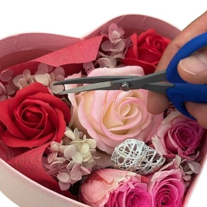 CHIKAMASA CRI-550SRF(Blue), The Specialty Trimming Precise Scissors, Stainless Steel with Fluorine Coating, Curved Blade for Trimming, harvesting vegetables and fruit, wide gardening use. - color: Silver/Blue