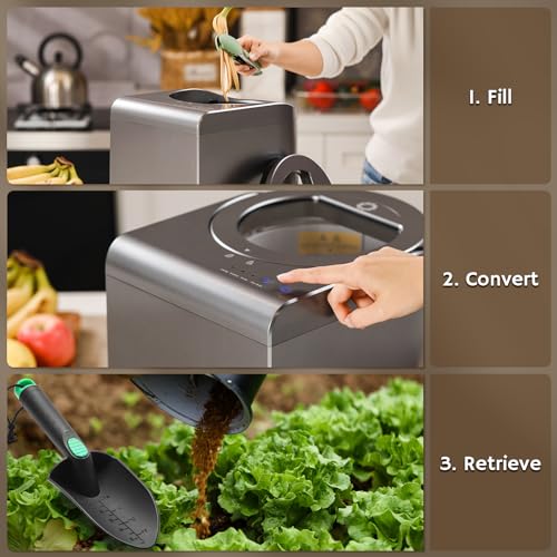 Airthereal R500-V Electric Composter, Visual Glass Cover, 2.5L, Gray - color: Gray, size: Visual Glass Cover