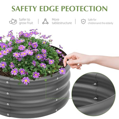 Besebay 2-Pack 2x1ft Galvanized Raised Garden Bed, Outdoor Planter Bed, - color: Dark Grey, size: 2x2x1ft-2Pcs