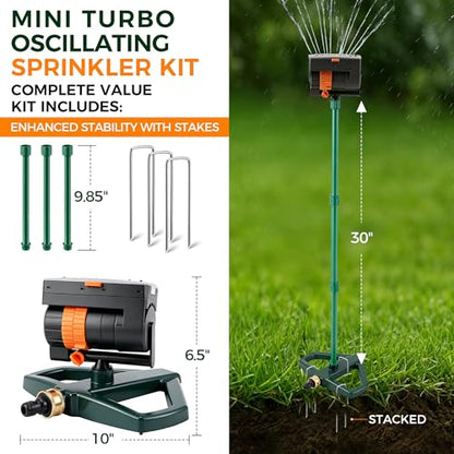4 Way Adjustable Mini Turbo Oscillating Lawn Sprinkler(Weighted Base) - style: Metal Weighted Base