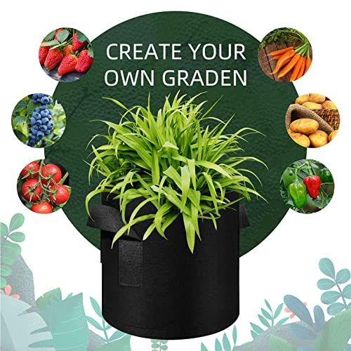 10 Gallon Grow Bags, Black Fabric Pots with Handles(20 Pack) - color: 20 Pack