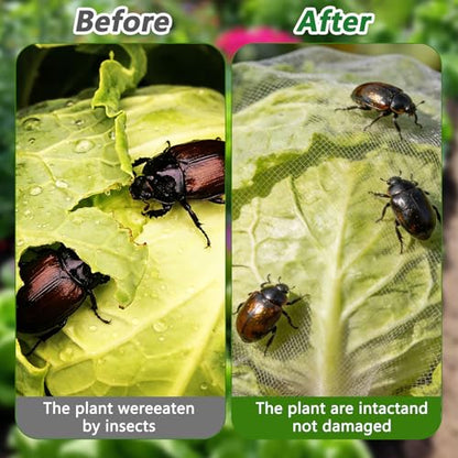 Augshy 2 Pack Garden Netting for Raised Beds, 4x2x1ft Mesh Plant Covers