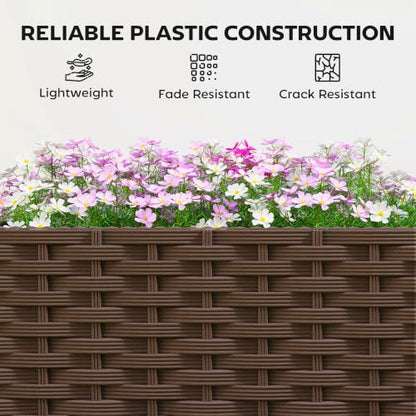 Outsunny Raised Garden Bed with Trellis 46.5" Tomato Cage Crop Cage White