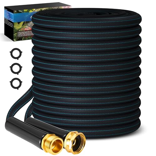 CXEZSIK Garden Hose 50FT Lightweight Non-Expanding Leak-Proof No-Knot Black - color: Black Blue, size: 50FT