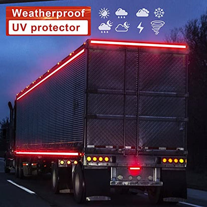 Reflective Tape, Waterproof Self Adhesive Dot Safety Reflector - color: Red, size: 4 Inch x 32.8 Feet