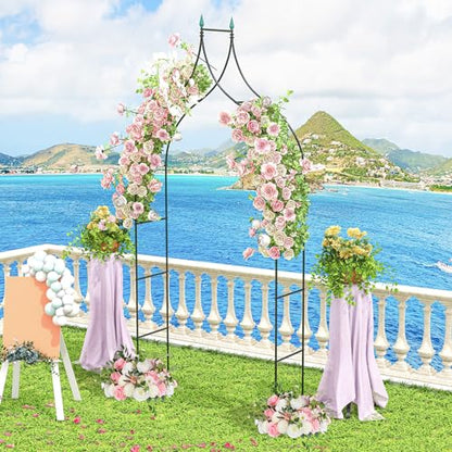 Happygrill Gothic Style Garden Arbor with Multiple Side Crossbars