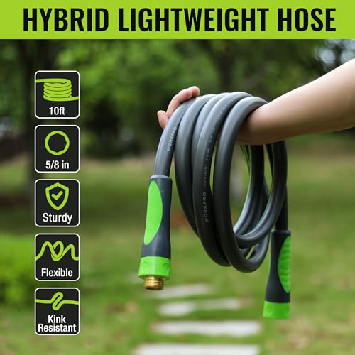 WORKPRO Garden Hose 5/8" x 10FT, Heavy Duty - size: 10ft, style: Bi-Material 360° Rotary Handle