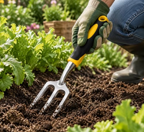 Garden Hand Trowel, Heavy Duty Stainless Steel Shovel for Planting (3-Prong Cultivator) - color: 3-Prong Cultivator