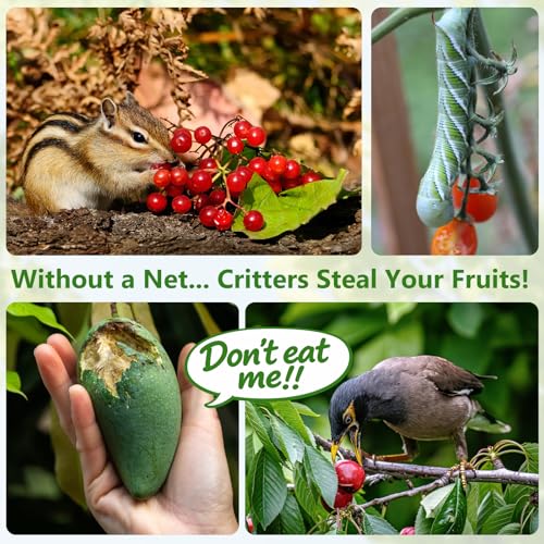 Jevrench 4-Pack 2.6 x 3.6 ft Garden Netting Bags with Zipper and Drawstring - size: 2.6 x 3.6ft – 4 Pack