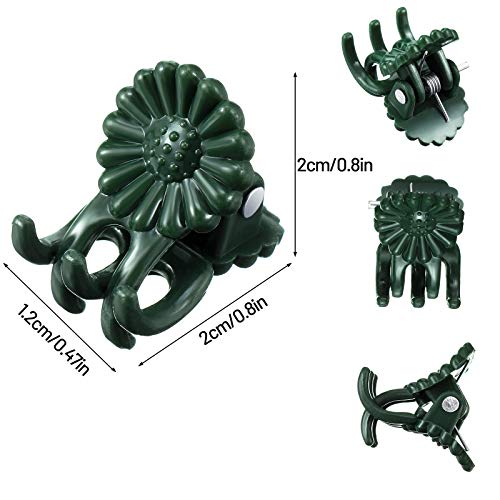 Jetec 120 Pieces Plant Support, Include 18 Inch Wood Plant Stake, Plant Clips, Garden Plants Bamboo Stake Craft Floral Picks Orchid Clips, Green
