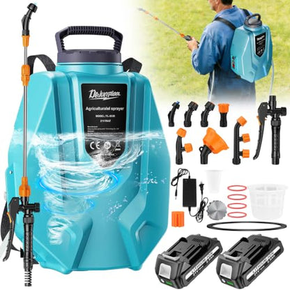 Backpack Sprayer with 2 X 2.5Ah Battery, 5H Continuous Spraying - Weed Sprayer for Lawn Garden 3.2 Gallon, with 7 Nozzles & Telescopic Wand, Battery Powered, Compatible with Makita 18V Battery - size: 3.2 Gallon