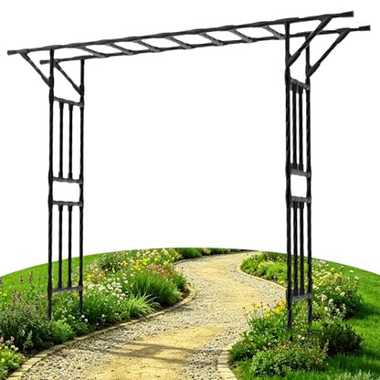 Garden Arch Trellis100.4 L×85.4" H Sturdy & Rustproof Flat Top Garden Arch - size: 100(L)*85(H)*16(W)inch-20MM