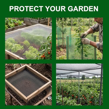 Plastic Wire Mesh Fence 16in x 10Ft Plastic Chicken Wire Mesh for Poultry, Dogs, Rabbit, Snake Barrier & Gardening Versatile Plastic Fencing (16in x 10Ft, Green) - color: Green, size: 16in x 10Ft