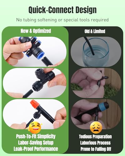 Pawfly 230 ft Quick Connect Drip Irrigation Kit, Drip Irrigation System for Garden Watering System with 1/2" (33 ft) & 1/4" (197 ft) Tubing and Accessories Garden Irrigation System for Greenhouse Lawn - size: 230 FT Drip Irrigation Kit